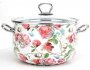 На фото Кастрюля эмалированная Gusto Квіткова ніжність Premium 16 см 2.1 л (GT-T-216-F)