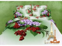 На фото Комплект постельного белья Love you Рябина 230х245 см 4шт Евро Зеленый (fs 213)