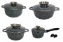 На фото Набор посуды с мраморным покрытием Edenberg 10 предметов (EB-8010)