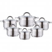 На фото Набор кастрюль из нержавеющей стали Bohmann 12 предметов (BH 0717)