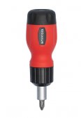 На фото Отвертка реверсионная Intertool с комплектом бит 6шт (VT-1009)