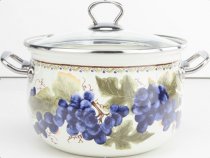 На фото Кастрюля эмалированная Gusto Виноградна гілка Premium 16 см 2.1 л (GT-T-216-G)