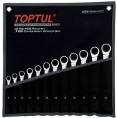 На фото Набор ключей комбинированных с трещоткой Toptul 8-19 мм 12 шт (GPAQ1202)