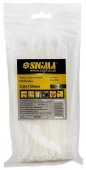 Хомут нейлон Sigma 4.8*400мм 50шт белый (2501271) На фото Хомут нейлон Sigma 4.8*400мм 50шт белый (2501271)
