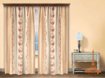 На фото Штора Love you Винтаж Полиэстер 150х270 см 2шт Бежевая