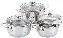 На фото Набор кастрюль из нержавеющей стали Maestro 6 предметов (MR-3510-6L)