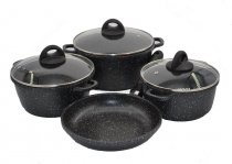 На фото Набор посуды с мраморным покрытием Benson 7 предметов (BN-313)