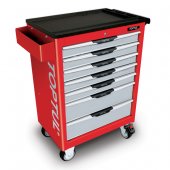 На фото Тележка Toptul для инструмента Pro-Line 7 секций красная (TCAC0702)
