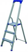 Стремянка алюминиевая Flora 3 ступенчатая (5035484) На фото Стремянка алюминиевая Flora 3 ступенчатая (5035484)