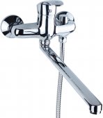 Смеситель для ванны Aquatica NL D40 гусак прямой 350мм дивертор встроенный картриджный (NL-2C243C) На фото Смеситель для ванны Aquatica NL D40 гусак прямой 350мм дивертор встроенный картриджный (NL-2C243C)