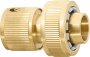 На фото Соединитель PALISAD латунный быстросъемный для шланга 3/4", аквастоп (66265)