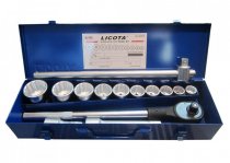 На фото Набор торцевых головок Licota 3/4" 22-50 мм 12 граней 15 предмета (ALT-6001W)