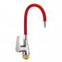 На фото Смеситель для кухни ZERIX SOP7 045 с красным гибким изливом (ZX2667)