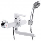 Смеситель для ванны ZERIX PUD3 146 белый (ZX2910) На фото Смеситель для ванны ZERIX PUD3 146 белый (ZX2910)