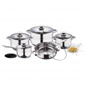 Набор посуды из нержавеющей стали Blaumann 13 предметов (BL-3165 ) На фото Набор посуды из нержавеющей стали Blaumann 13 предметов (BL-3165 )