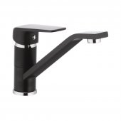На фото Смеситель для кухни MIXXUS OREGON 555 черный (MX0010)