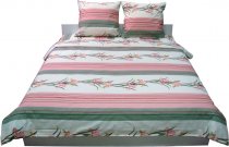 На фото Комплект постельного белья Руно Ирисы 200х220 см 4шт Двуспальный Розовый (655.114П_Іриси)