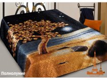 На фото Покрывало Love you Полнолуние Шелк 3D 230х250 см Черное