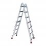 На фото Лестница алюминиевая Intertool телескопическая 4*4 ступ. 4.00м (LT-2044)