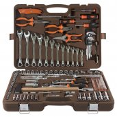 На фото Универсальный набор Ombra головки 4-32мм E4-Е24, 1/4", 3/8" и 1/2"DR 131 шт (OMT131S)