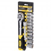 На фото Ключ-трещотка ½ с набором насадок и удлинителем Sigma 12шт CrV mid (6003701)