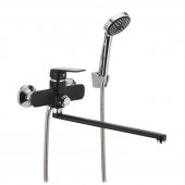 На фото Смеситель для ванны MIXXUS OREGON 006 (перекл. кнопкой) черный (MX0007)