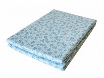 На фото Простынь на резинке Прованс Голубые листья 160х200 см (50535)