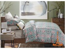 На фото Комплект постельного белья Love you 220х230 см 4шт Евро Бирюзовый (Pattern 41)