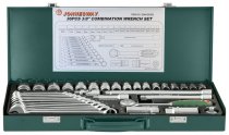 На фото Набор торцевых головок Jonnesway 3/8"DR 6-22 мм ключи 7-17 мм 36 шт (S04H3536S)