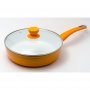 На фото Сотейник Maestro Ceramic с крышкой 26 см оранжевая (MR-1223-26)