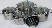 На фото Набор кастрюль из нержавеющей стали Benson 9 предметов (BN-239)