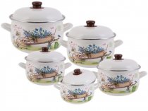 На фото Набор эмалированных кастрюль Edenberg 10 предметов (EB-1876)