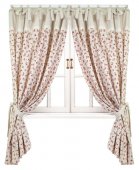 На фото Штора Прованс Red Rose 170х140 см 2шт Красная с мережкой (.003659)