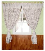 На фото Штора Прованс Lilac Rose 140х250 см 2шт Фиолетовая роза с мережкой (.007767)