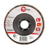 Диск шлифовальный лепестковый Intertool 115*22мм, зерно K100 (BT-0110) На фото Диск шлифовальный лепестковый Intertool 115*22мм, зерно K100 (BT-0110)