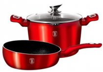На фото Набор посуды Berlinger Haus Burgundy Metallic Line 3 предмета BH-1303