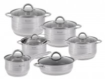 Набор посуды из нержавеющей стали Edenberg 12 предметов (EB-3732) На фото Набор посуды из нержавеющей стали Edenberg 12 предметов (EB-3732)