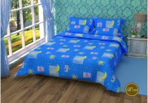 На фото Постельное белье Leleka-Textile Полиэстер 175х210 Синие Двуспальное