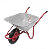 На фото Тачка садово-строительная Intertool 85л, 150кг, 1 колесо 15" 4.00-8 (WB-0813)