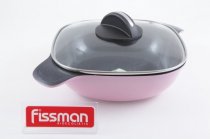 На фото Кастрюля Fissman Diablo 24x7.5 см/2.3 л со стеклянной крышкой (AL-4684.24)