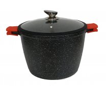 На фото Алюминиевая кастрюля с мраморным покрытием Zurrichberg 28 см (ZBP-7105 Black)