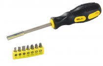 На фото Отвертка магнитная Mastertool +7 насадок 25 мм SL 4; 5; 6; PH 1/PH 2; PZ1/PZ2 (40-0142)