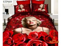 На фото Комплект постельного белья Love you Монро 230х245 см 5шт Семейный Красный (stp 889)