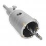 На фото Коронка Intertool по бетону 46мм и переходник SDS Plus 100мм (SD-7046)