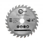 На фото Диск пильный Intertool по дереву с твердосплавными напайками 150*22.2*1.5мм, 27 зубьев (CT-3015)