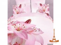 На фото Комплект постельного белья Love you Шанель 230х245 см 5шт Семейный Розовый (stp 764)