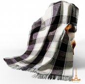 На фото Плед Vladi Палермо 140*200 белый серый темно серый (4123)