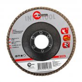 Диск шлифовальный лепестковый Intertool 115*22мм, зерно K60 (BT-0106) На фото Диск шлифовальный лепестковый Intertool 115*22мм, зерно K60 (BT-0106)