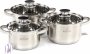 На фото Набор кастрюль из нержавеющей стали Bohmann 6 предметов (BH 0516)