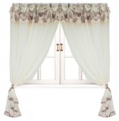 На фото Штора Прованс Cups Батист 250х145 см 2шт с кантом и мережкой (10568)